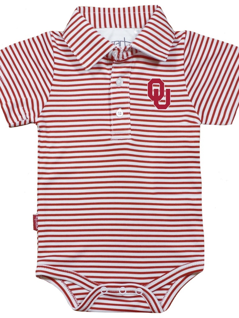 Infant Garb Crimson/White Oklahoma Sooners Carson Striped Short Sleeve Bodysuit